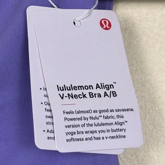 NWT LULULEMON Align V-Neck Bra Size 8 A/B Dark Lavender Purple Workout Gym Sport - Picture 2 of 8